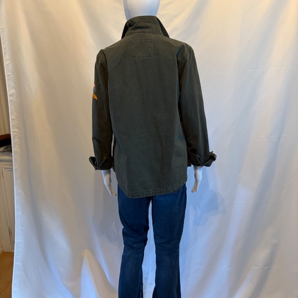 Levi’s Dark Green Military Utility Jacket with Patches – Size M - Picture 3 of 6